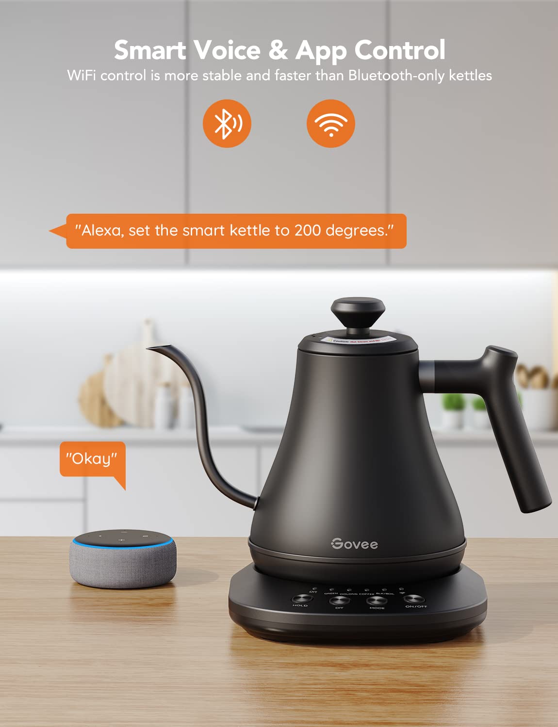 Smart Gooseneck Electric Kettle with WiFi Temperature Control