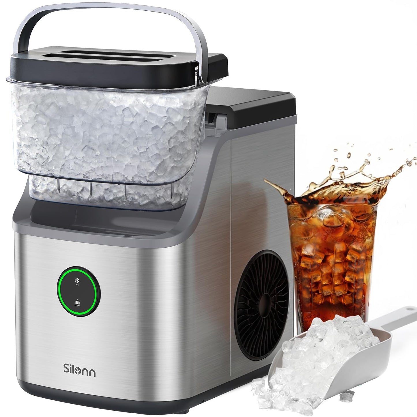 Countertop Nugget Ice Maker with 33LB Daily Production & Auto Clean