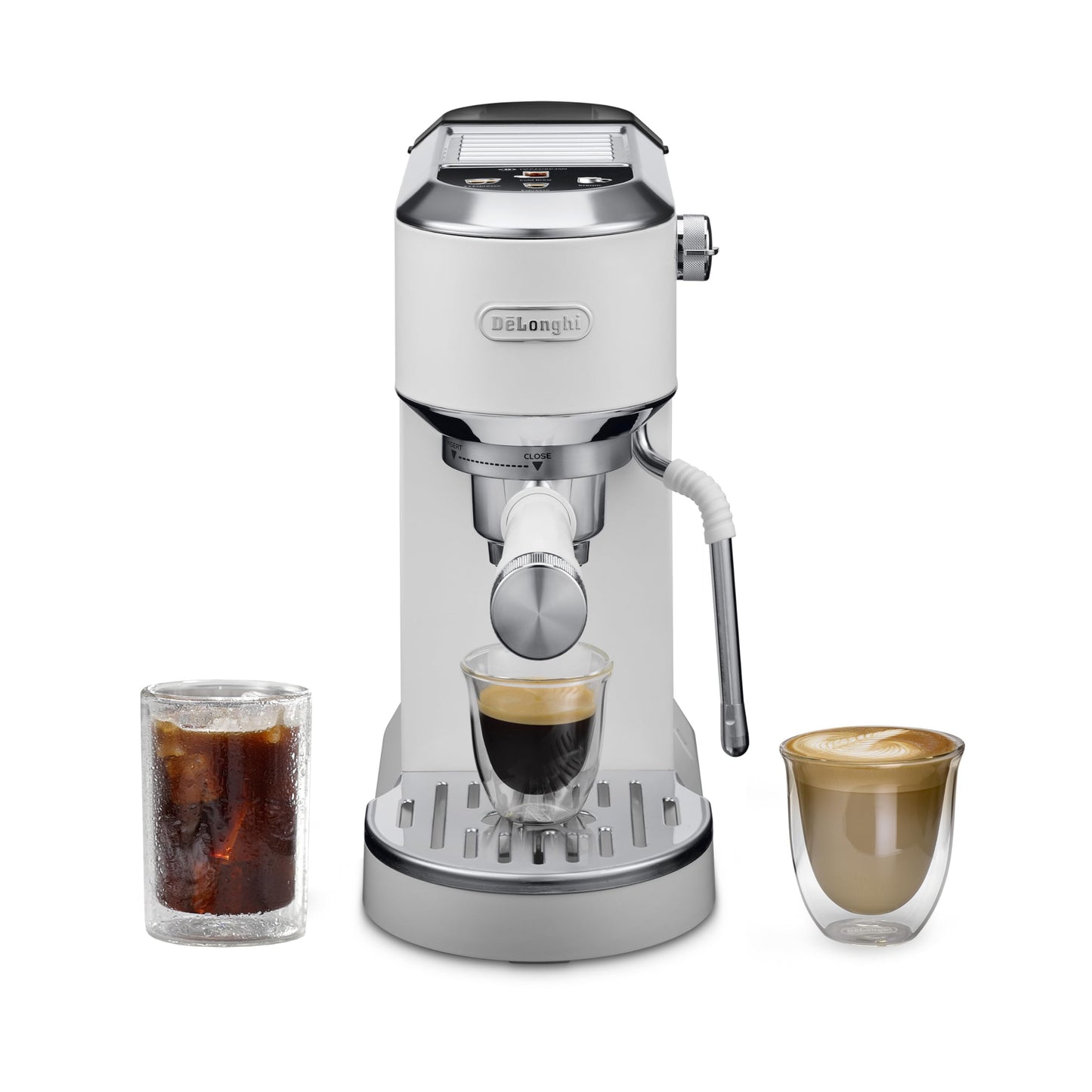Compact Espresso Machine with Milk Frother for Hot & Iced Coffee