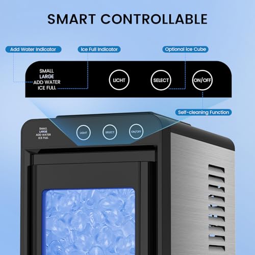 COWSAR Ice Maker Countertop, Portable Ice Machine with Self-Cleaning