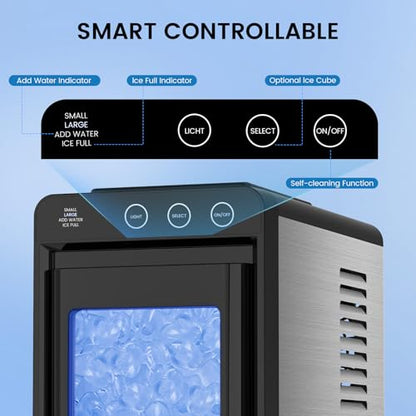 COWSAR Ice Maker Countertop, Portable Ice Machine with Self-Cleaning