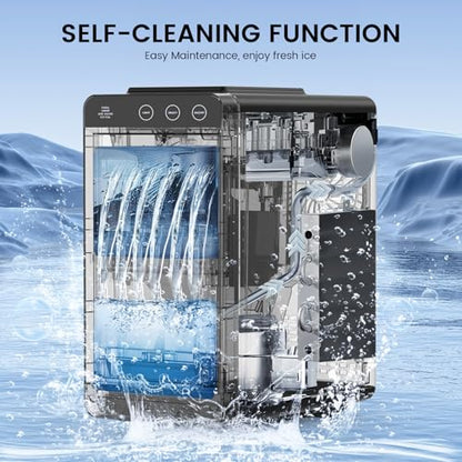 COWSAR Ice Maker Countertop, Portable Ice Machine with Self-Cleaning