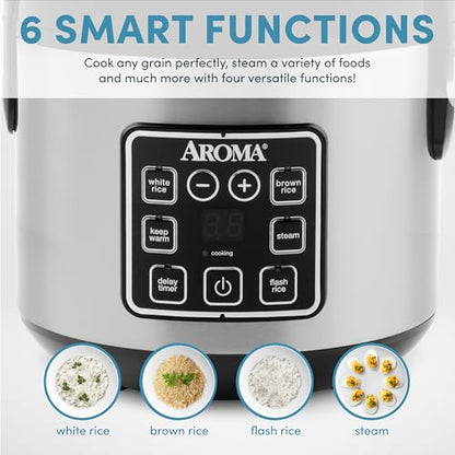4-Cup Digital Rice Cooker with Steamer & Multicooker Function