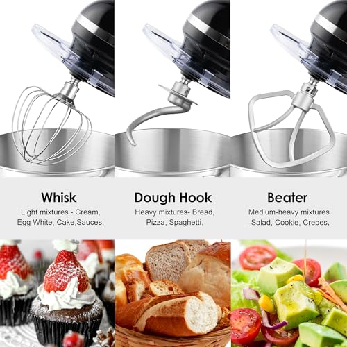 6.5QT Stand Mixer with 6-Speed Tilt-Head Design & Attachments