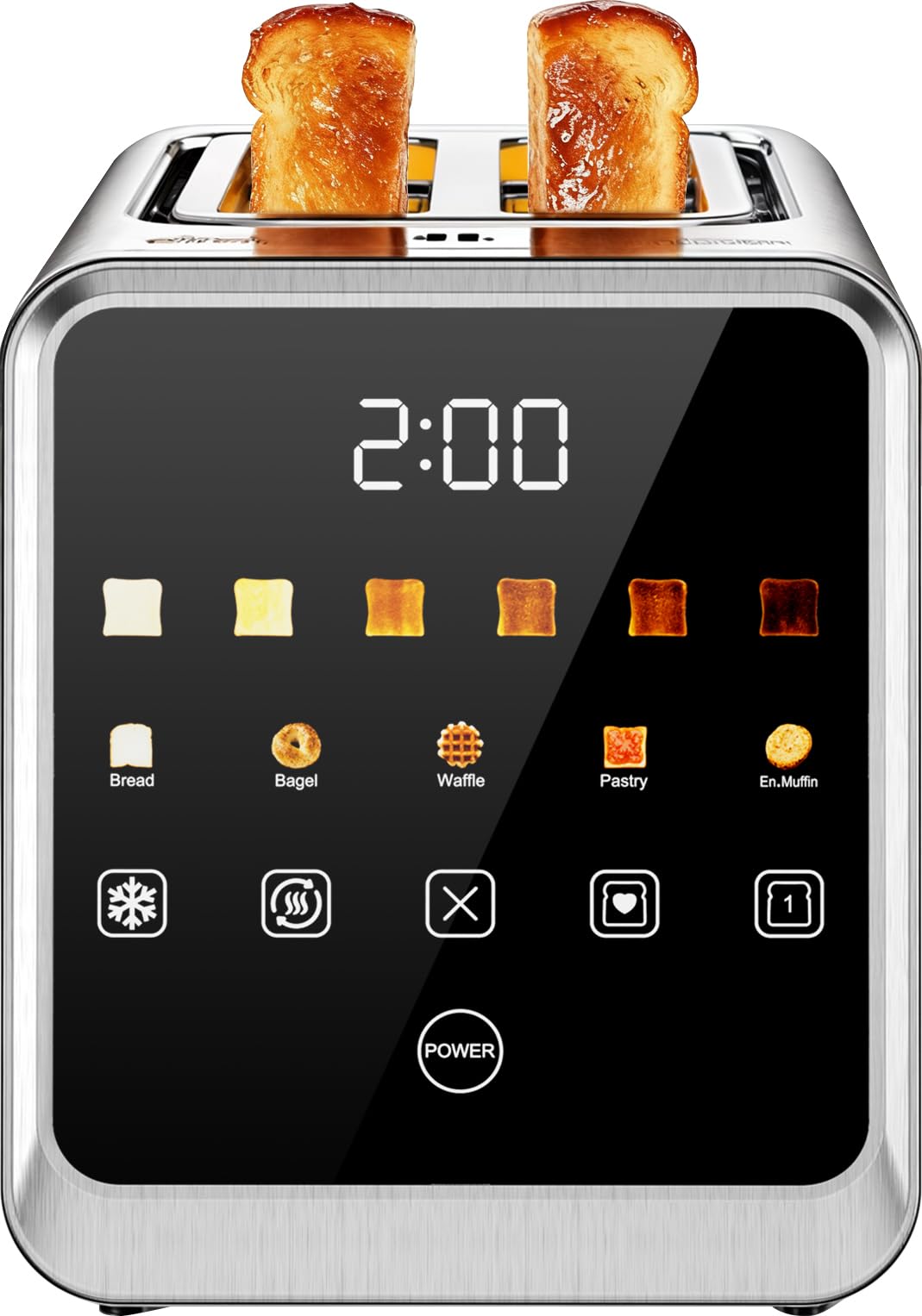 1800W 4-Slot Touch Screen Toaster with Independent Controls