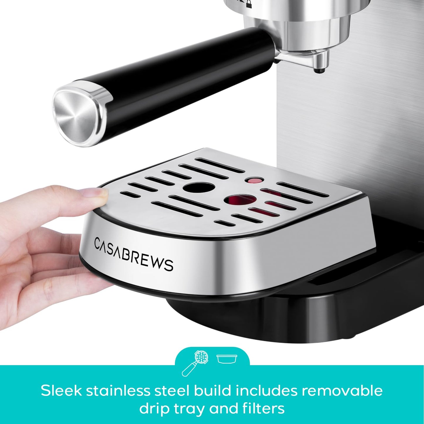 20 Bar Espresso Machine with Milk Frother & Removable Water Tank