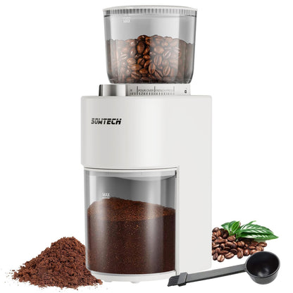 Conical Burr Coffee Grinder with 38 Grind Settings & Precision Timer
