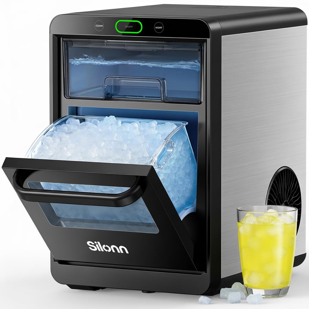 Countertop Nugget Ice Maker with 33LB Daily Production & Auto Clean