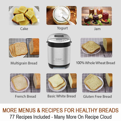 29-in-1 Smart Bread Maker with Gluten-Free & Custom Cycles