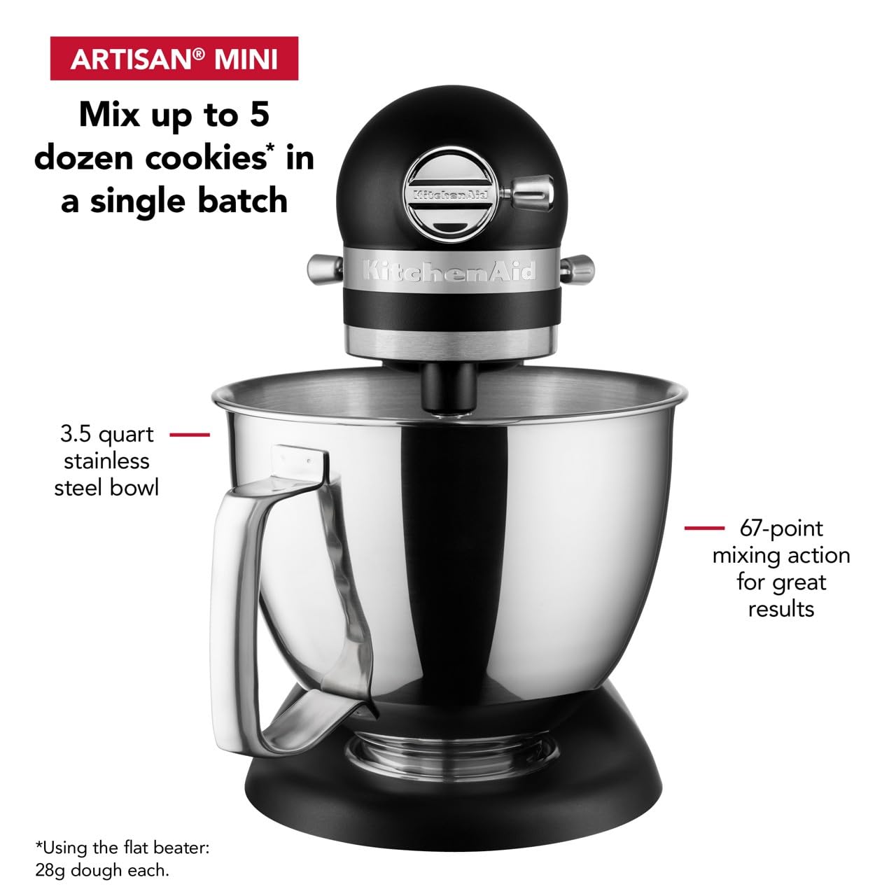 Kitchenaid Artisan Mini Plus Tilt-Head Stand Mixer with Flex Edge Beater