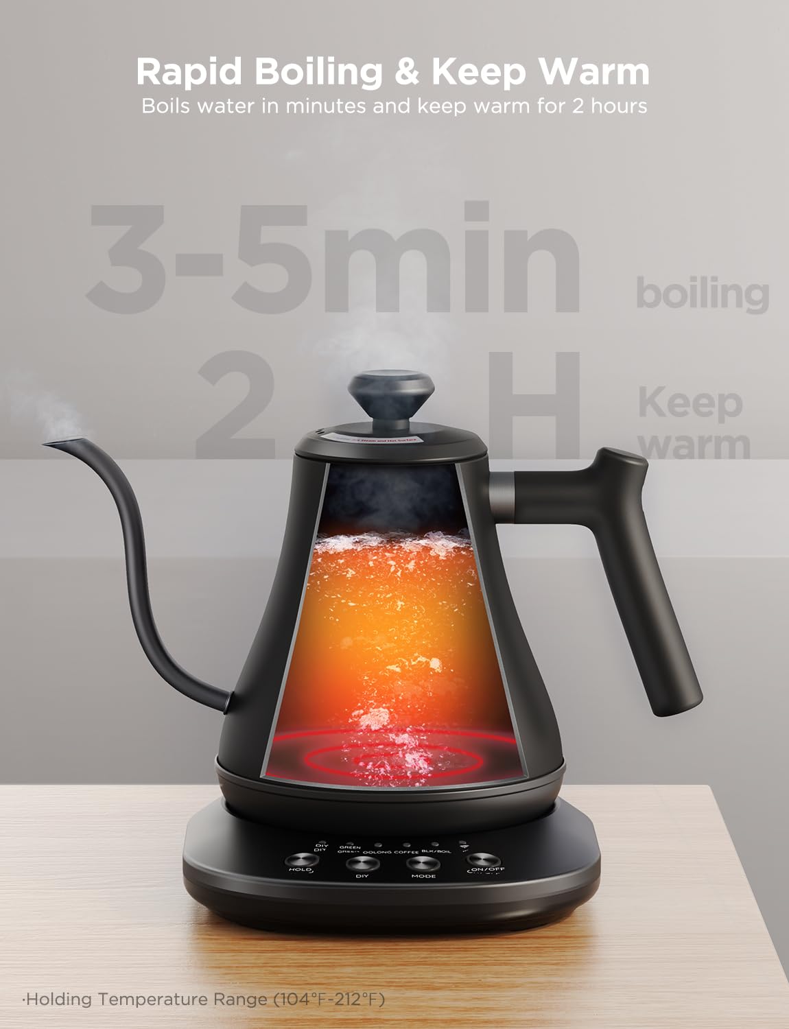 Smart Gooseneck Electric Kettle with WiFi Temperature Control