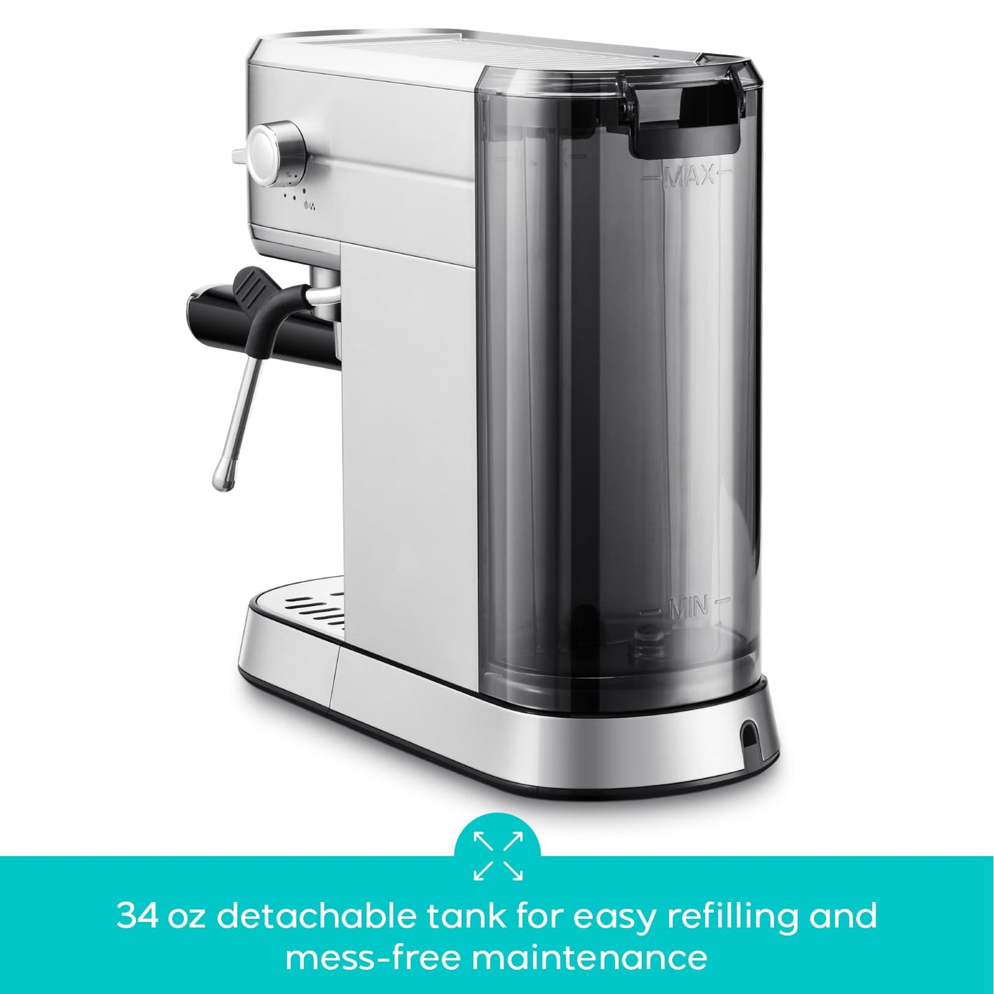 20 Bar Espresso Machine with Milk Frother & Removable Water Tank