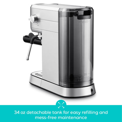 20 Bar Espresso Machine with Milk Frother & Removable Water Tank