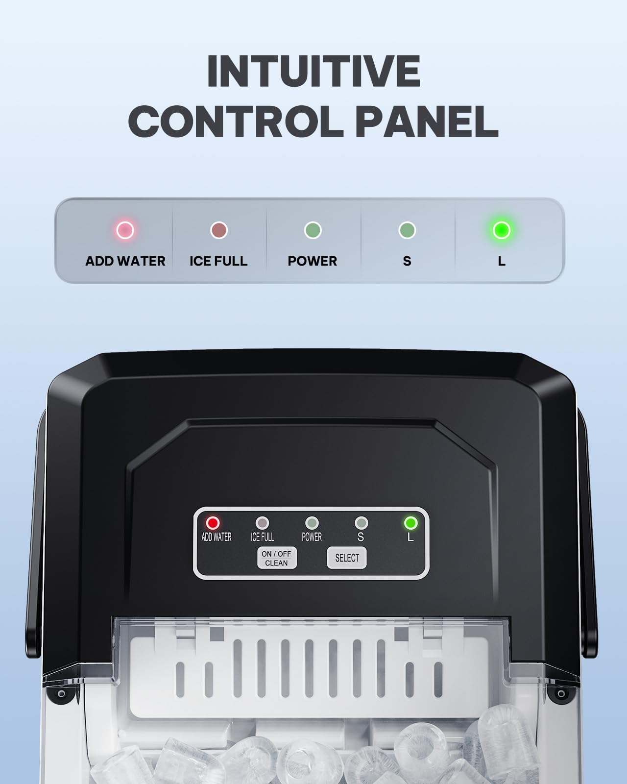 Countertop Nugget Ice Maker with 33LB Daily Production & Auto Clean