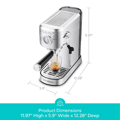 20 Bar Espresso Machine with Milk Frother & Removable Water Tank