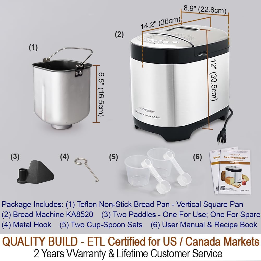 29-in-1 Smart Bread Maker with Gluten-Free & Custom Cycles
