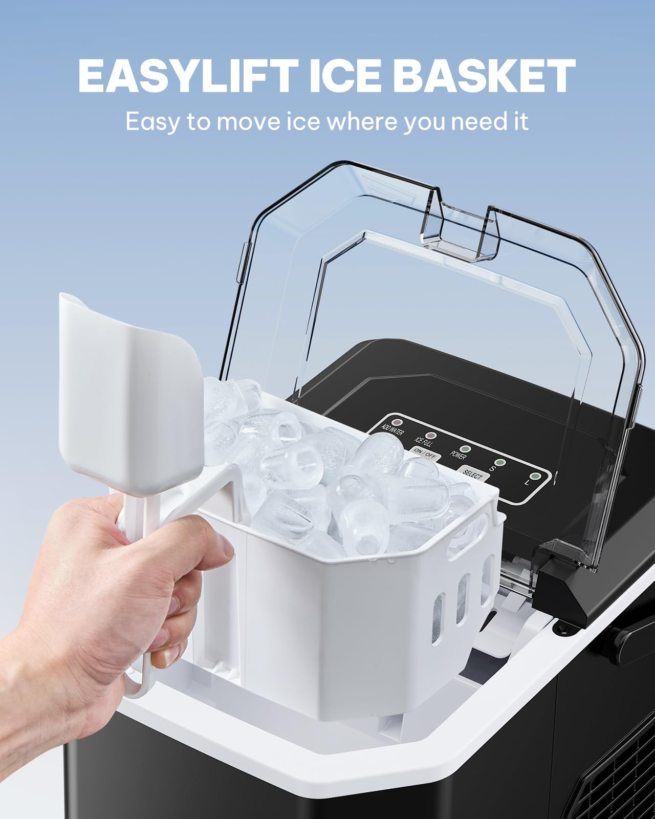 Countertop Nugget Ice Maker with 33LB Daily Production & Auto Clean