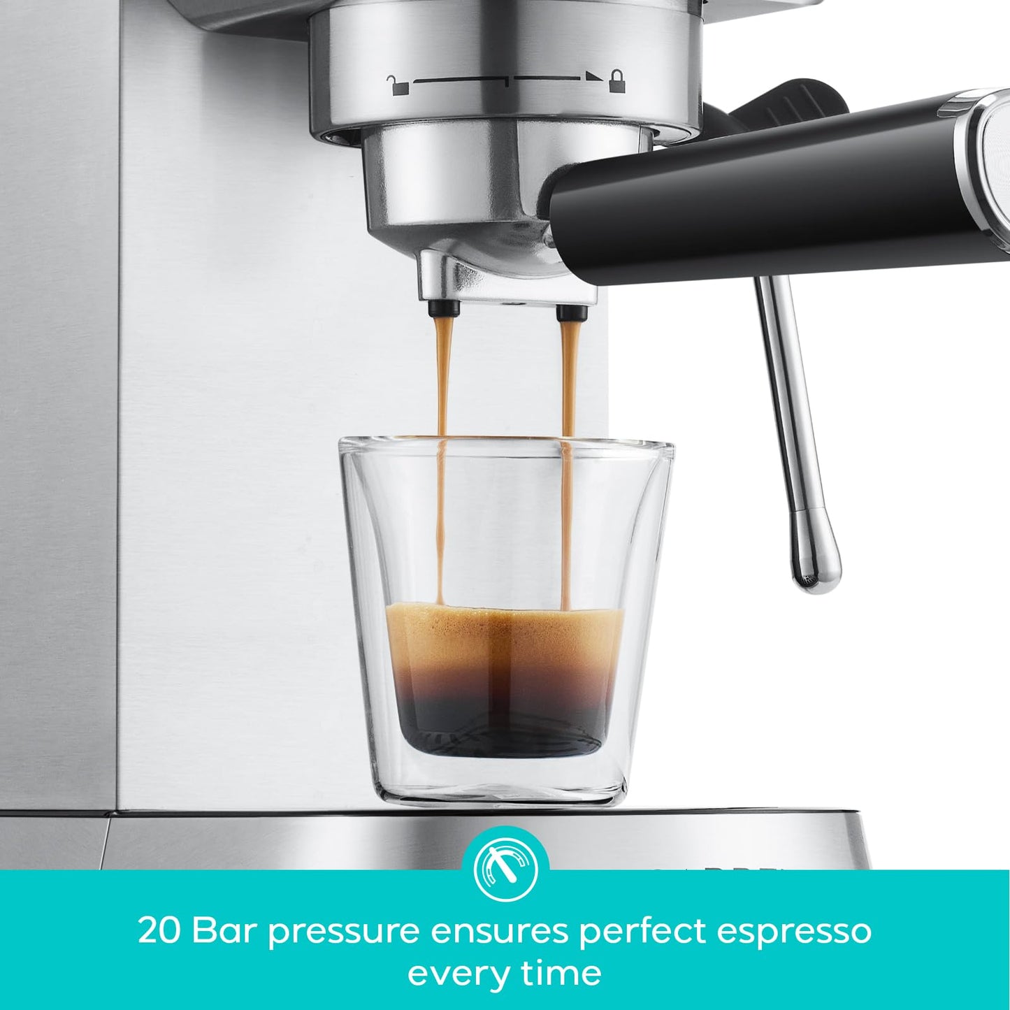 20 Bar Espresso Machine with Milk Frother & Removable Water Tank