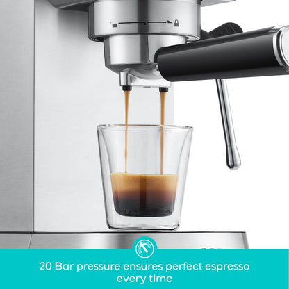 20 Bar Espresso Machine with Milk Frother & Removable Water Tank
