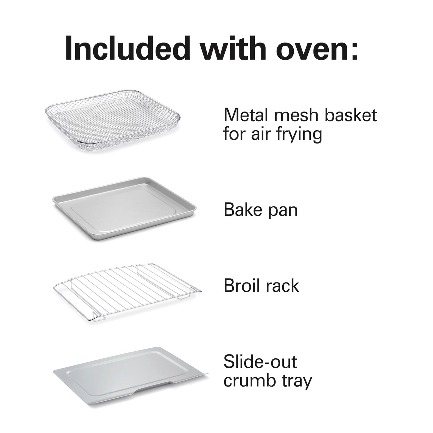 Air Fryer Toaster Oven Combo, 4-Slice Stainless Steel