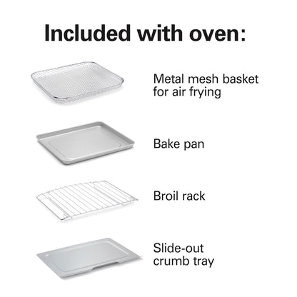 Air Fryer Toaster Oven Combo, 4-Slice Stainless Steel