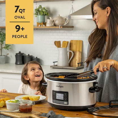 7QT Programmable Slow Cooker with Timer & Locking Lid