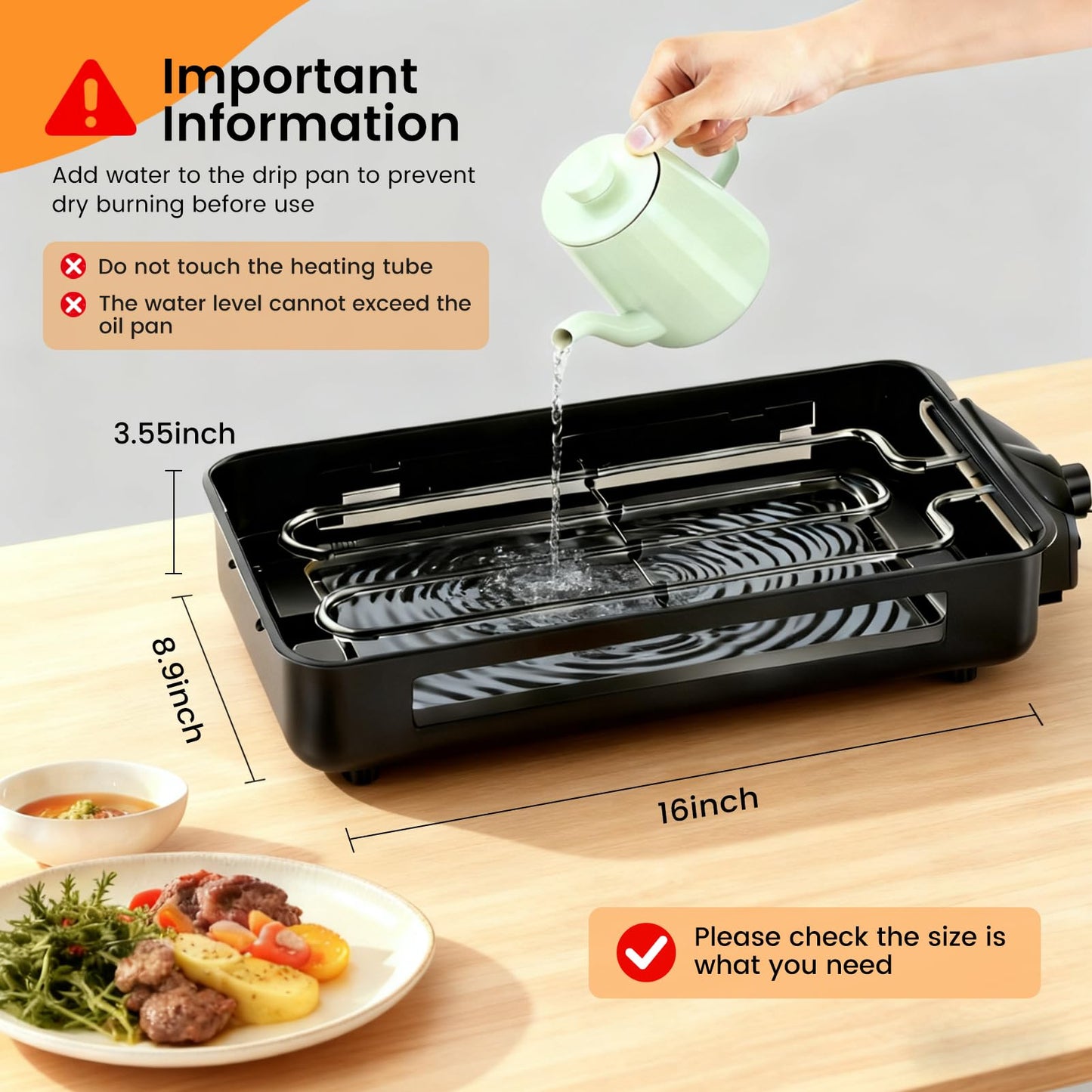 2-in-1 Smokeless Indoor Electric Grill & Griddle with Nonstick Plate
