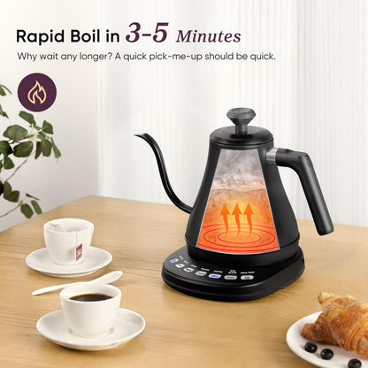 Smart Gooseneck Electric Kettle with Variable Temperature Control