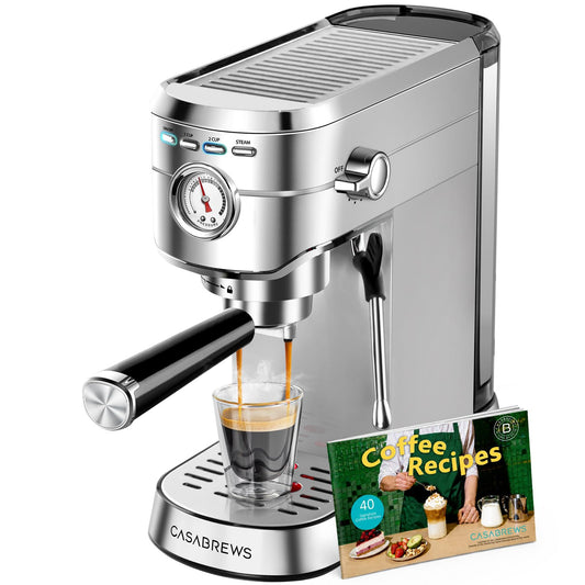 20 Bar Espresso Machine with Milk Frother & Removable Water Tank