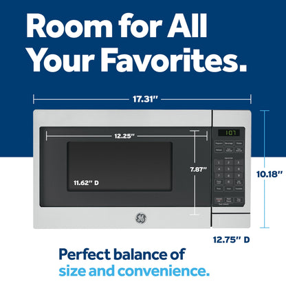 0.7 Cu Ft Compact Countertop Microwave Oven with Auto Cooking Settings