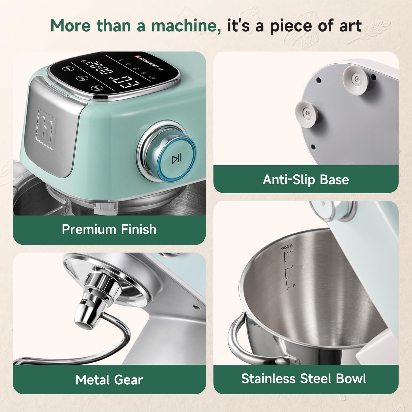 5.3QT Stand Mixer with LED Touch Screen & 11-Speed Control