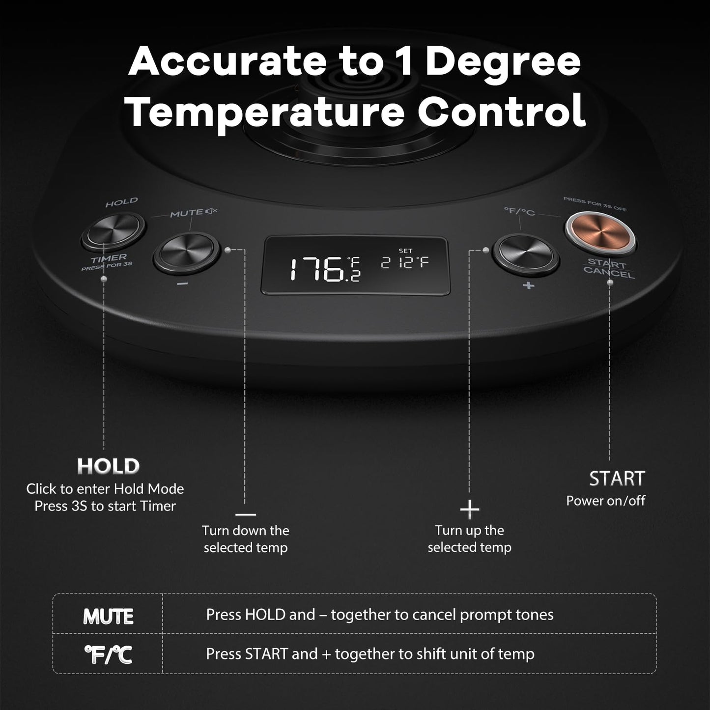 Mecity Electric Kettle Gooseneck Kettle Temperature Control