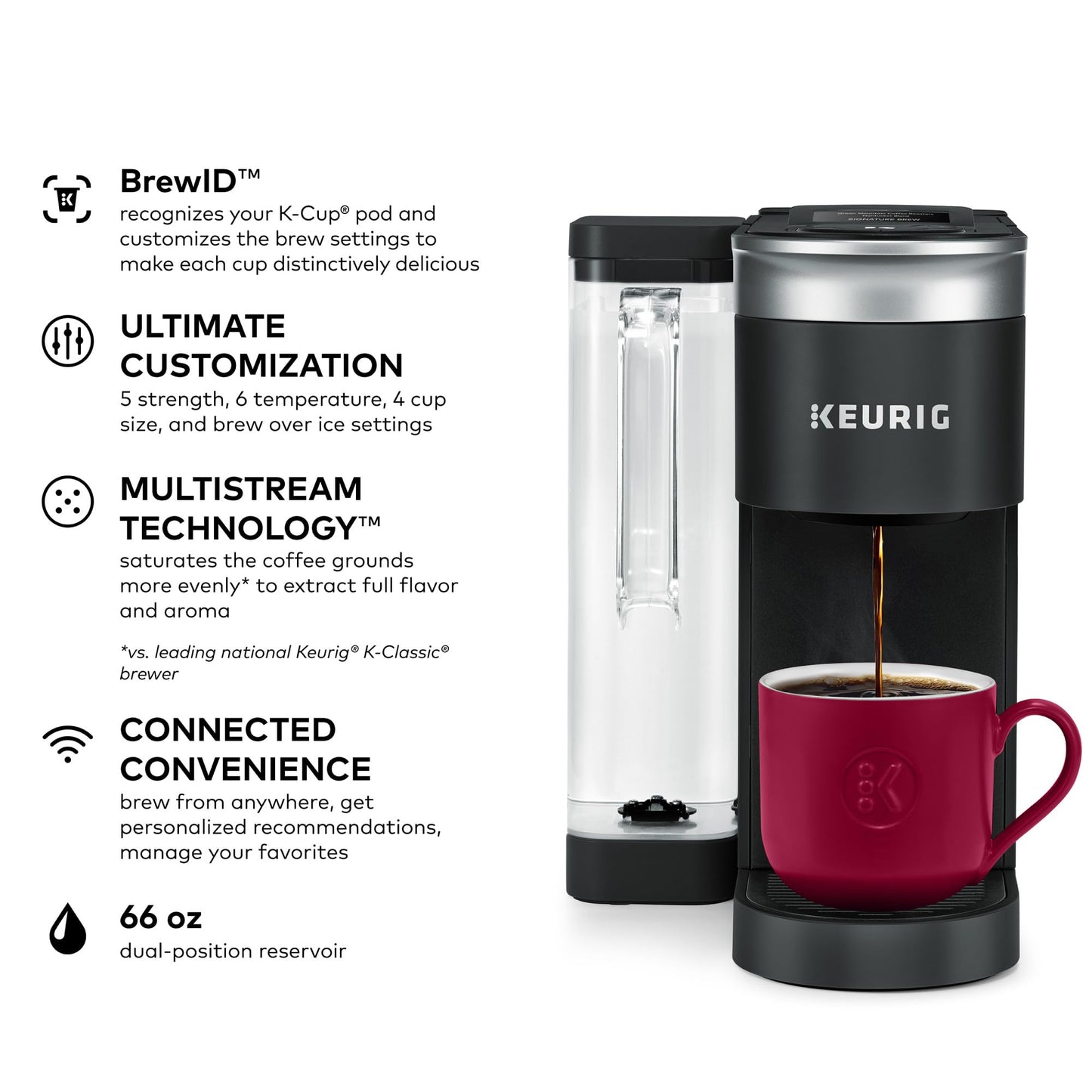Keurig K-Supreme SMART Coffee Maker, MultiStream Technology, Brews