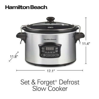 Hamilton Beach Portable 6 Quart Set & Forget Programmable Slow Cooker