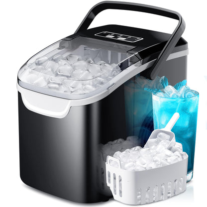 Portable Countertop Ice Maker with Self-Cleaning Function & Scoop