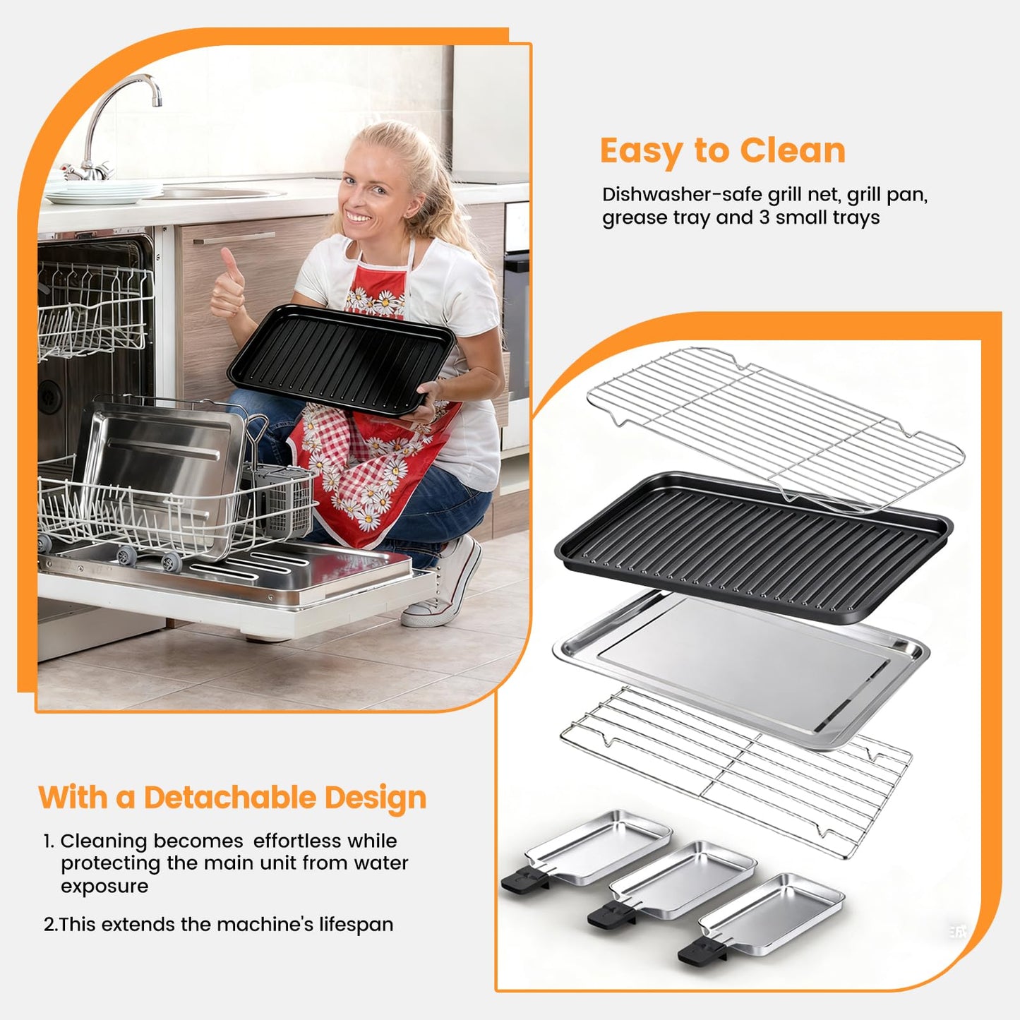 2-in-1 Smokeless Indoor Electric Grill & Griddle with Nonstick Plate