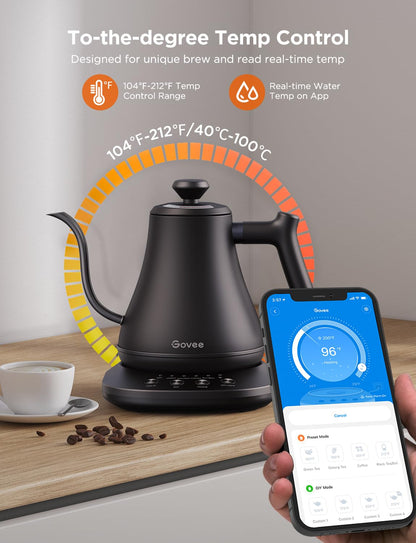 Smart Gooseneck Electric Kettle with WiFi Temperature Control