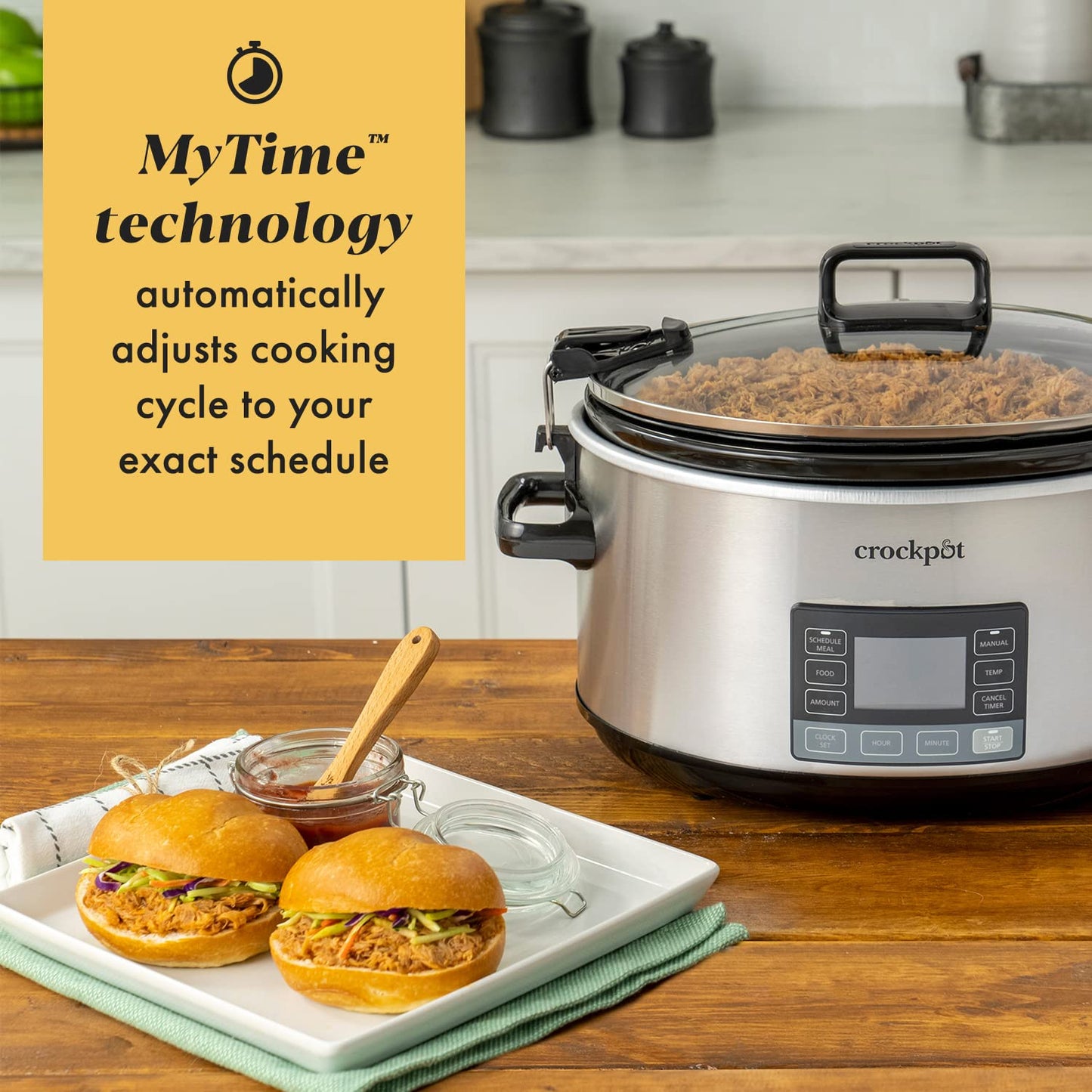 7QT Programmable Slow Cooker with Timer & Locking Lid