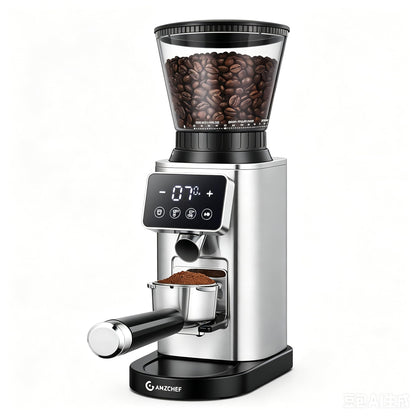 Conical Burr Coffee Grinder with 48 Grind Settings & Precision Timer