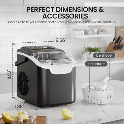 Portable Countertop Ice Maker with Self-Cleaning Function & Scoop