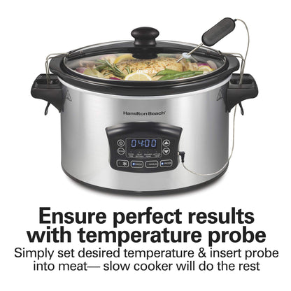Hamilton Beach Portable 6 Quart Set & Forget Programmable Slow Cooker