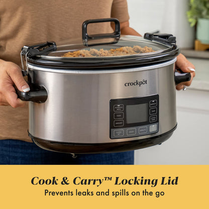 7QT Programmable Slow Cooker with Timer & Locking Lid