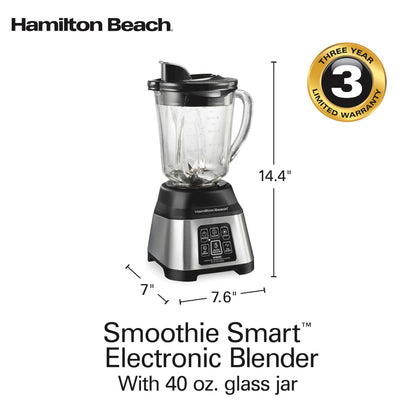 Smart Blender with 5 Functions & 40oz Glass Jar for Smoothies