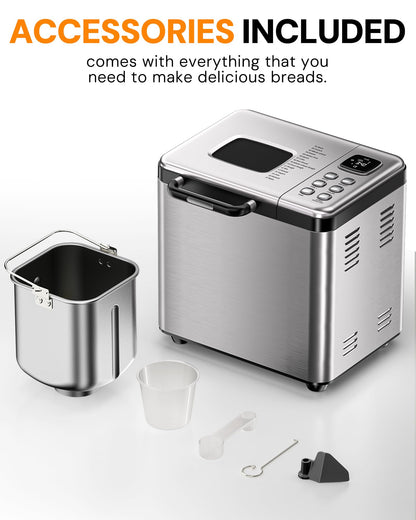 2LB Automatic Bread Maker with 17 Programs & 15H Timer