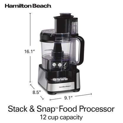 12-Cup Food Processor with Vegetable Chopper & Stainless Steel Blades