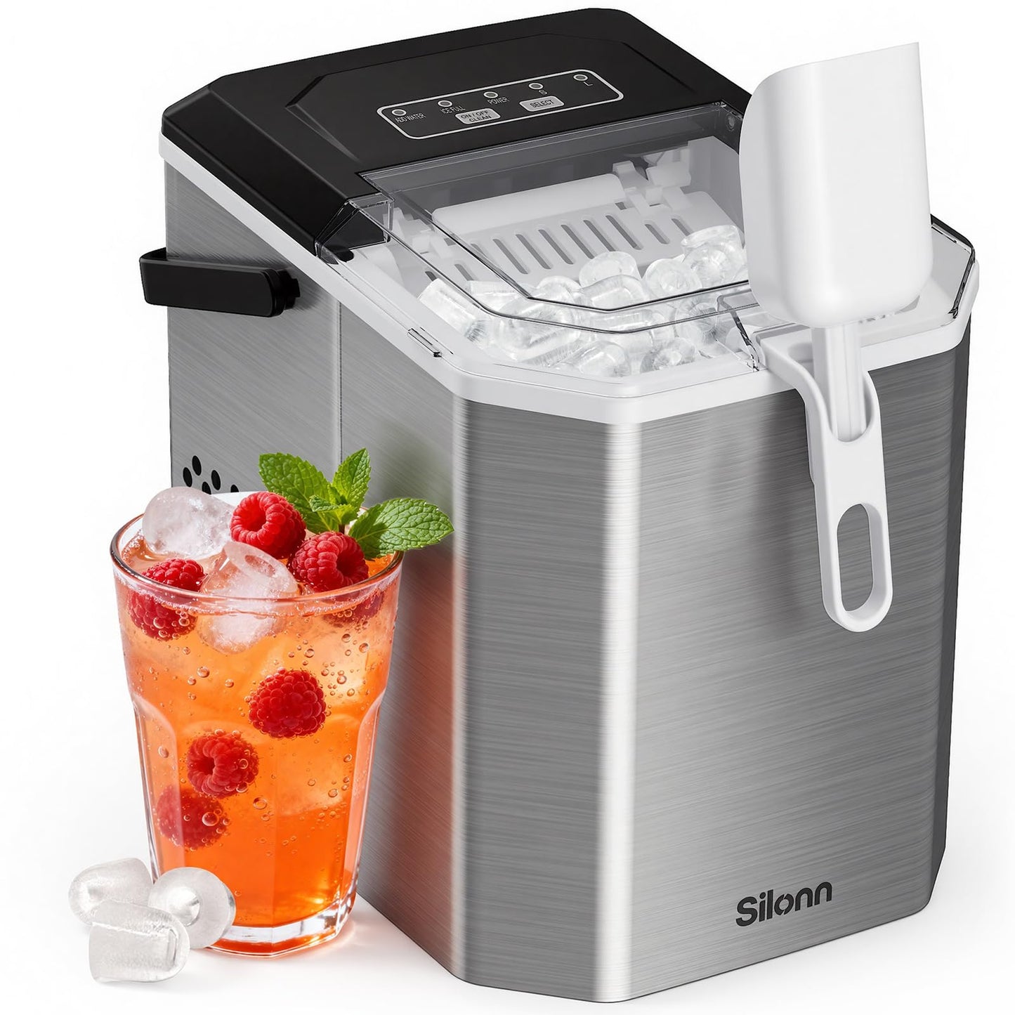 Countertop Nugget Ice Maker with 33LB Daily Production & Auto Clean
