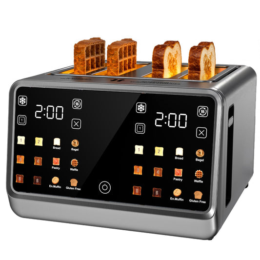 1800W 4-Slot Touch Screen Toaster with Independent Controls