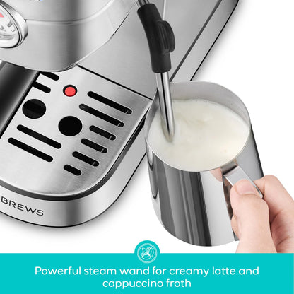 20 Bar Espresso Machine with Milk Frother & Removable Water Tank