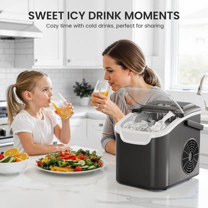 Portable Countertop Ice Maker with Self-Cleaning Function & Scoop