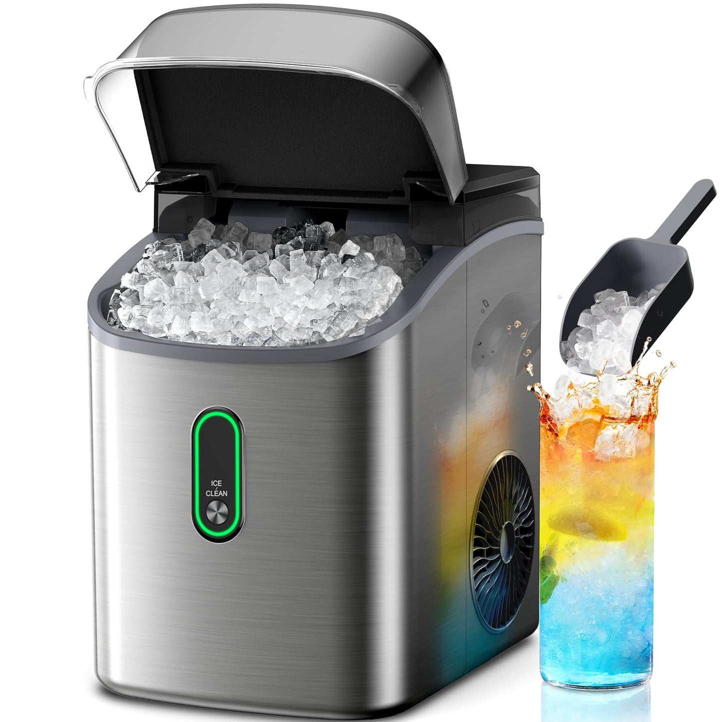 Countertop Nugget Ice Maker with 33LB Daily Production & Auto Clean